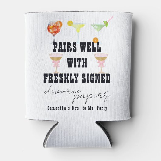 Bruiloft en Echtscheiding Papers Cocktail Brunch F Blikjeskoeler (Voorkant)