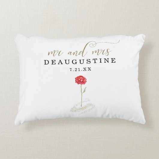 Bruiloft en verlovingsfeest naar Disney's Belle en Accent Kussen (Voorkant)