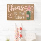 Bruiloft Engagement Party Roze Cheers Banner  (Insitu)