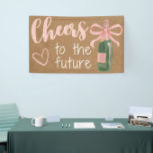 Bruiloft Engagement Party Roze Cheers Banner  (Beurs)