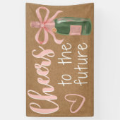 Bruiloft Engagement Party Roze Cheers Banner  (Verticaal)