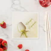 Bruiloft enkele witte roos genaamd papieren servet (Insitu)