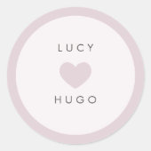 Bruiloft Envelop Afdichting Stickers met Roze Hart (Voorkant)