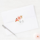 Bruiloft envelop afdichtingen / blush floral water ronde sticker (Envelop)