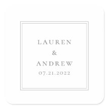 Bruiloft Envelop Afdichtingen Grijs Modern Minimal