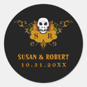 Bruiloft envelop Sticker - Halloween schedel (Voorkant)