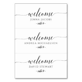 Bruiloft Escort Kaart - Flat - Romantische kalligr