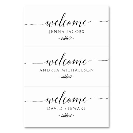 Bruiloft Escort Kaart - Flat - Romantische kalligr (Voorkant)