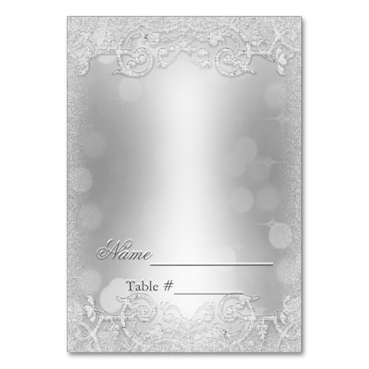 Bruiloft Escort Kaart Silver Vul later in (Voorkant)