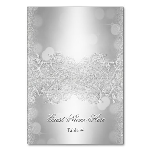 Bruiloft Escort Kaart Zilver (Voorkant)