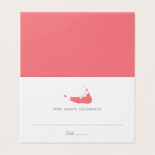 Bruiloft Escort Place Card Nantucket Island Kaart (Buitenkant ongevouwen)