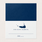 Bruiloft Escort Place Card Nantucket Island Kaart (Buitenkant ongevouwen)