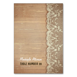 Bruiloft escortkaarten rustieke houten kant kaart