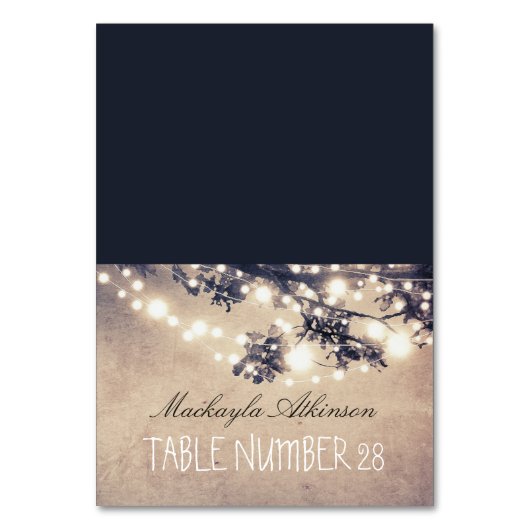 Bruiloft escortkaarten String Lights takken Kaart (Voorkant)