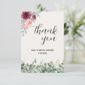 Bruiloft Eucalyptus Bloemen Bedankkaart (Staand voorkant)