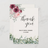 Bruiloft Eucalyptus Bloemen Bedankkaart (Voorkant / Achterkant)