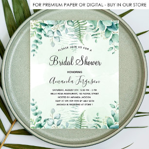 Bruiloft eucalyptus bos uitnodiging flyer