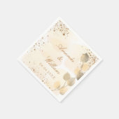 Bruiloft eucalyptus gouden glitter herfst servet (Hoek)
