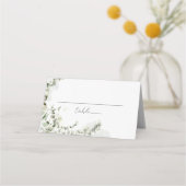 Bruiloft Eucalyptus groen Elegant Plaatskaartje (Voorkant)