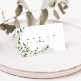 Bruiloft Eucalyptus groen Elegant Plaatskaartje