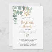 Bruiloft eucalyptus groen goud modern kaart (Voorkant)