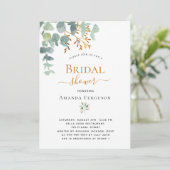 Bruiloft eucalyptus groen goud modern kaart (Staand voorkant)