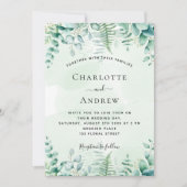 Bruiloft eucalyptus groen varens bos kaart (Voorkant)