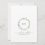 Bruiloft Eucalyptus groen Waterverf kruiden Kaart (Achterkant)