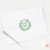 Bruiloft Eucalyptus Groene bruid bruidegom Ronde Sticker (Envelop)