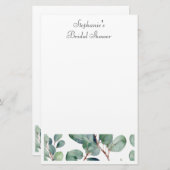 Bruiloft Eucalyptus Groene Elegante Huwelijk Briefpapier (Voorkant / Achterkant)