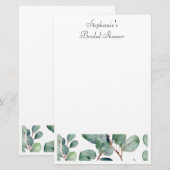 Bruiloft Eucalyptus Groene Elegante Trouwdag Briefpapier (Voorkant / Achterkant)