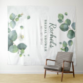 Bruiloft Eucalyptus Groene Moderne Botanische Wandkleed (In Situ (horizontaal))