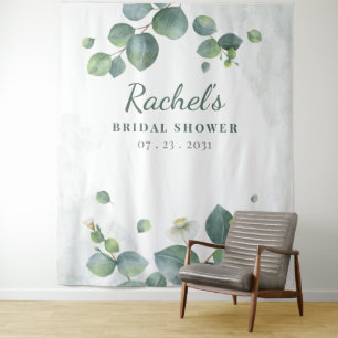 Bruiloft Eucalyptus Groene Moderne Botanische Wandkleed