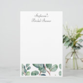 Bruiloft Eucalyptus Groenery Elegante Trouwfeest Briefpapier (Staand voorkant)