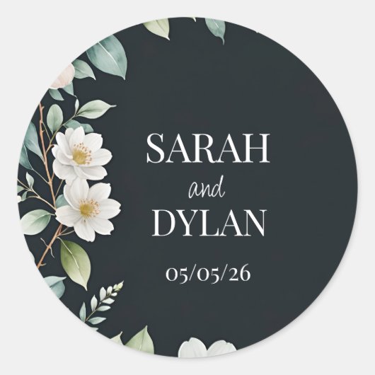 BRUILOFT EUCALYPTUS KRANS bloem aangepaste Sticker (Voorkant)