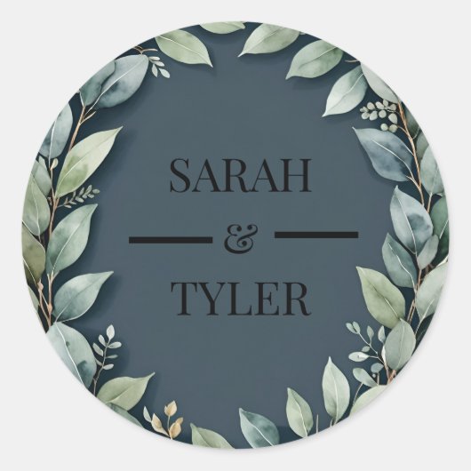 BRUILOFT EUCALYPTUS KRANS STICKER (Voorkant)