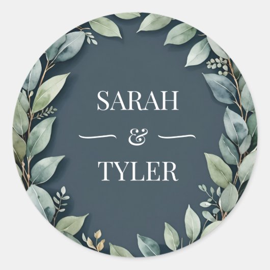 BRUILOFT EUCALYPTUS KRANS STICKER (Voorkant)