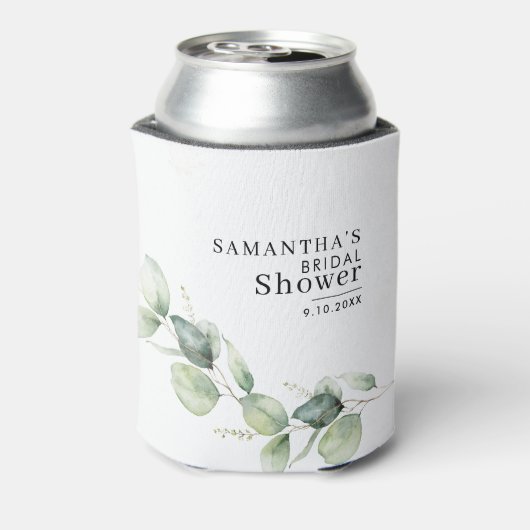 Bruiloft Eucalyptus Minimalistisch Blikjeskoeler (Blikje Achterkant)