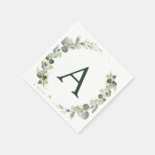 Bruiloft Eucalyptus Monogram groen Servet (Hoek)
