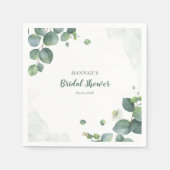 Bruiloft Eucalyptus Script Watercolor Servet (Voorkant)