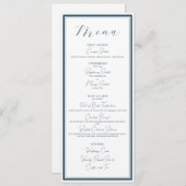 Bruiloft / Evenement Classy en Modern Menu Kaart (Voorkant / Achterkant)