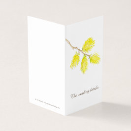 Bruiloft evenement details catkin gele schema kaar kaart