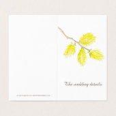 Bruiloft evenement details catkin gele schema kaar kaart (Buitenkant ongevouwen)