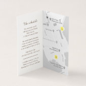 Bruiloft evenement details catkin gele schema kaar kaart (Binnen)