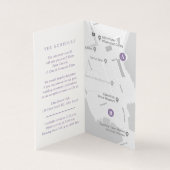 Bruiloft evenement details paarse bloem schema kaa kaart (Binnen)