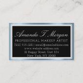 Bruiloft Evenement Planner Logo Zwart Metaal Blauw Visitekaartje (Achterkant)