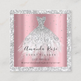 Bruiloft Evenement Planner Roze Confetti Zilver Gr Afsprakenkaartje
