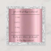 Bruiloft Evenement Planner Roze Confetti Zilver Gr Afsprakenkaartje (Achterkant)