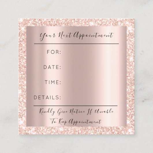 Bruiloft Event Planner Roos Gold Confetti Drips VI Afsprakenkaartje (Achterkant)