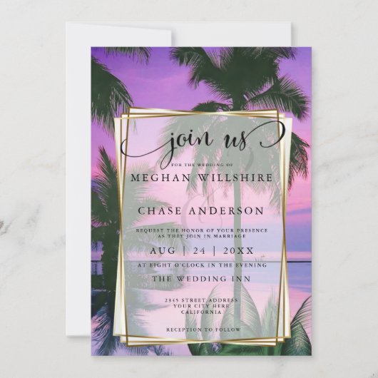 Bruiloft | Exotic Tropical Night Beach11a Kaart (Voorkant)